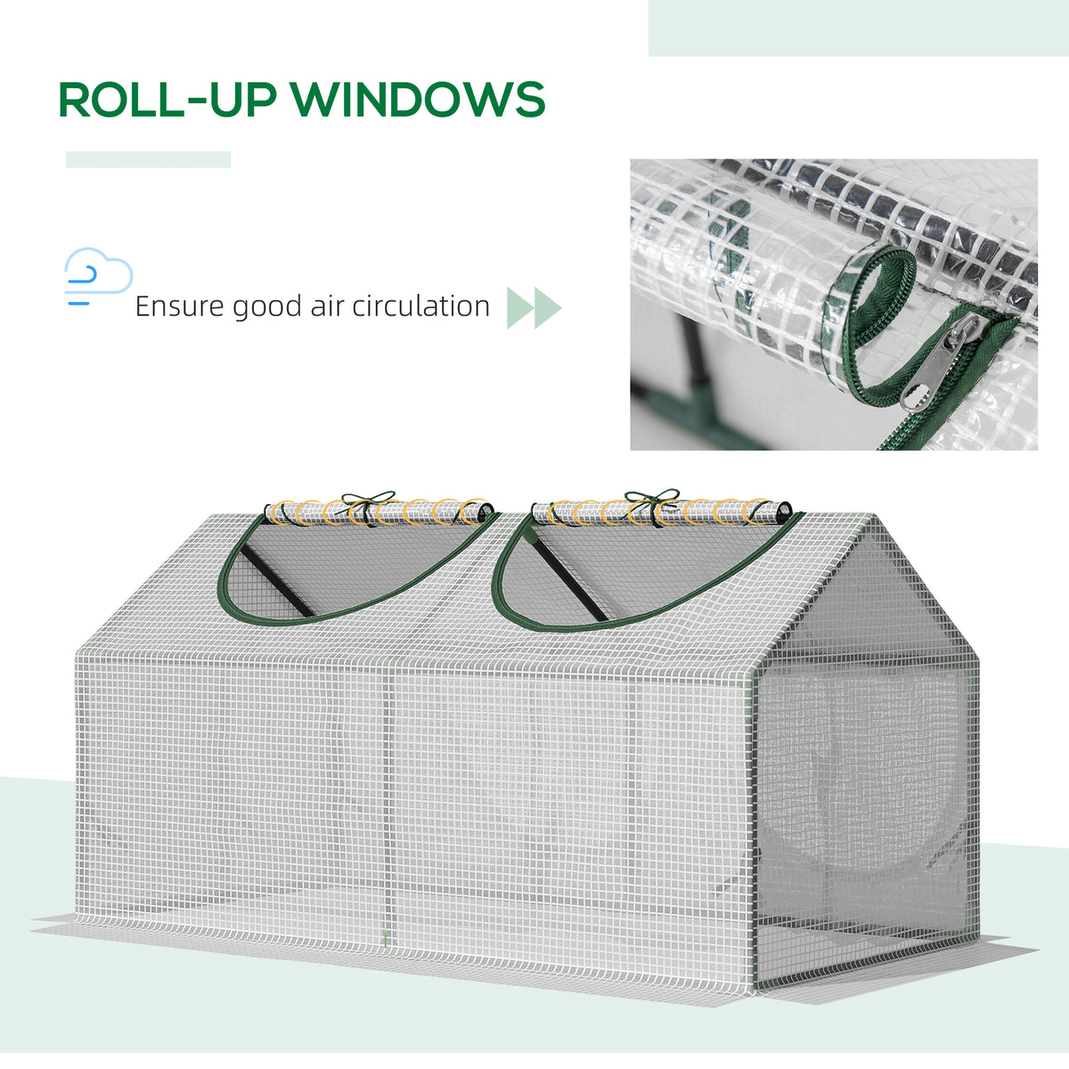 Portable mini tunnel greenhouse steel PE 120 cm
