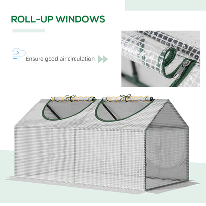 Portable mini tunnel greenhouse steel PE 120 cm
