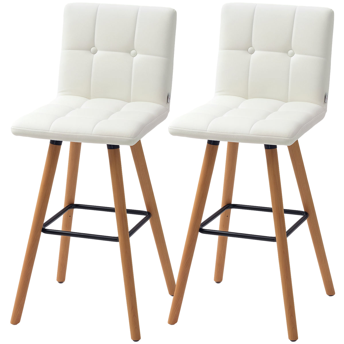 Upholstered Bar Stools Set of 2, 38 Inch