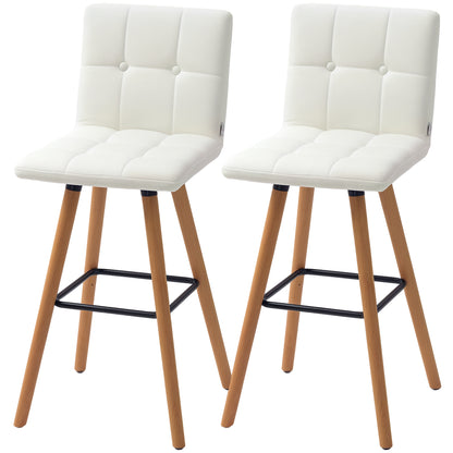 Upholstered Bar Stools Set of 2, 38 Inch