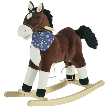 Kids plush ride-on rocking horse toy with sounds