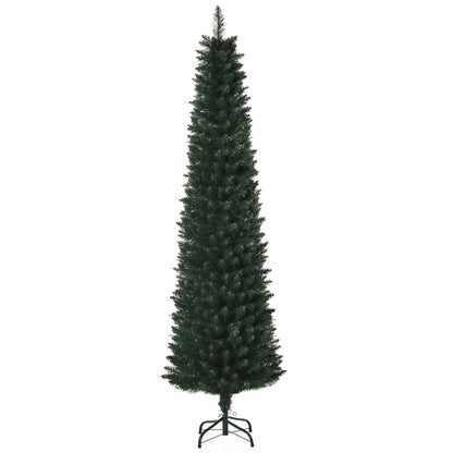 Pino de Navidad artificial delgado de 6 pies con base plegable