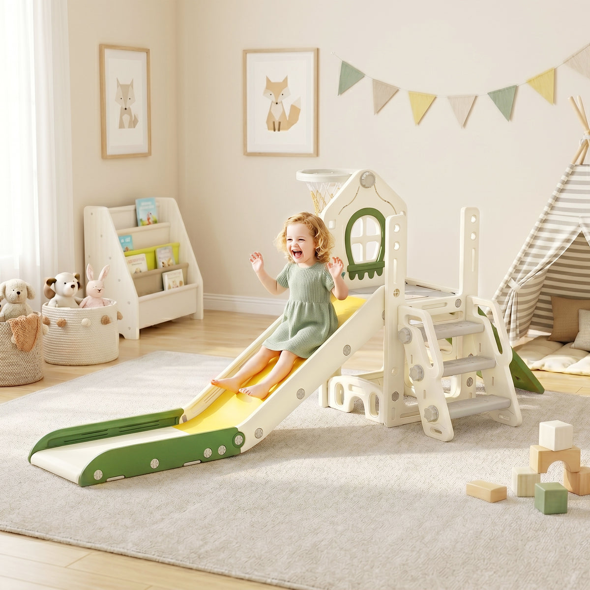 5-in-1 Toddler Slide Play Center