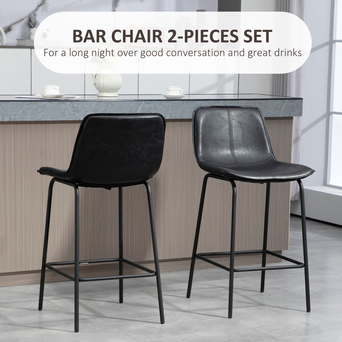 Upholstered counter height bar stools set of 2