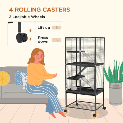 Rolling 4-Tier Small Animal Cage