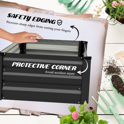 Galvanized Raised Garden Beds Set of 2 Outdoor