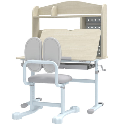 Escritorio y silla para niños con inclinación y altura regulables