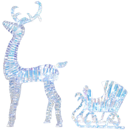Lighted Christmas Reindeer Decoration with Sleigh