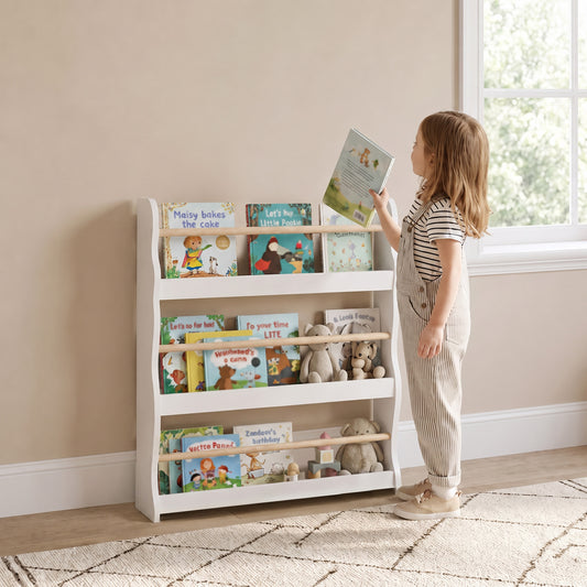 3-Tier Wall-Mounted Kids Bookshelf
