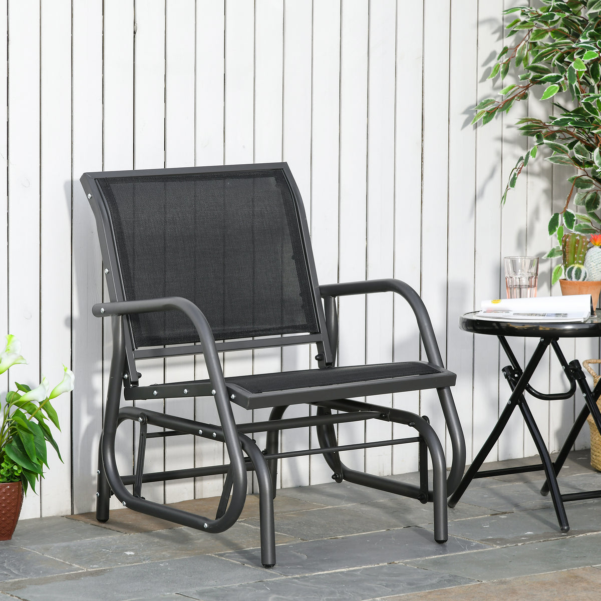 Outdoor Steel Patio Glider Chair