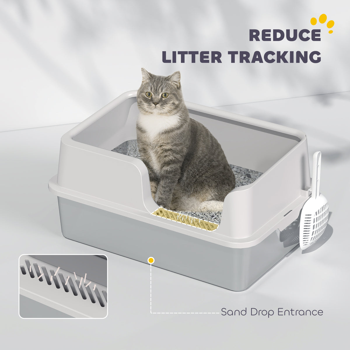 Stainless steel cat litter box with lid