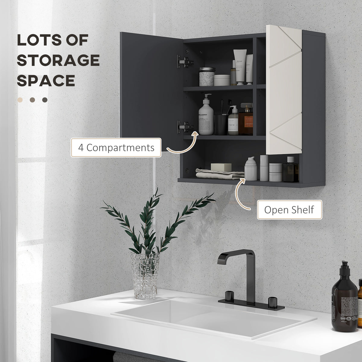 Wall mounted medicine cabinet with mirror