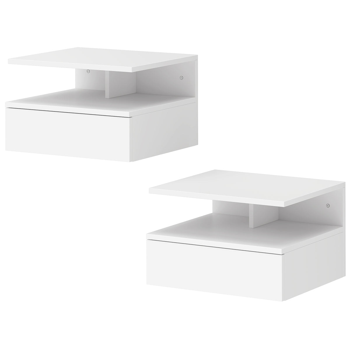 Floating Wall-Mounted Nightstand Set with Drawer — Set of 2