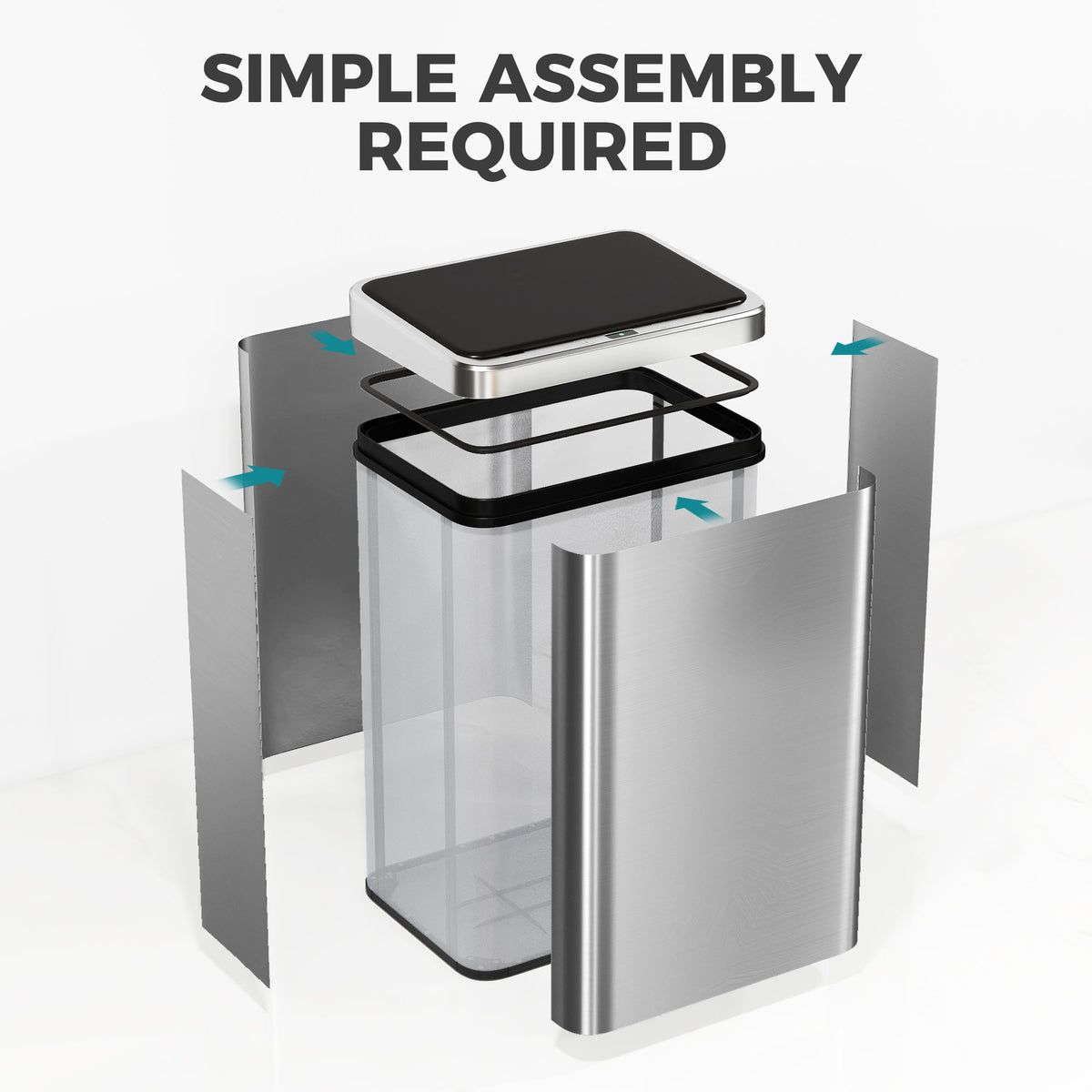 Automatic Touchless Garbage Can 40 L Stainless Steel