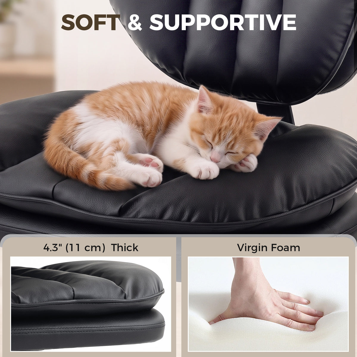 Ergonomic cross-legged office chair