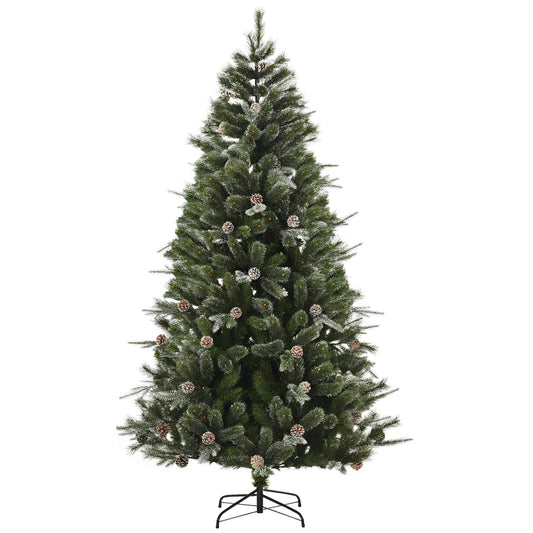 Artificial Snow-Tipped Christmas Pine Tree with Pinecones