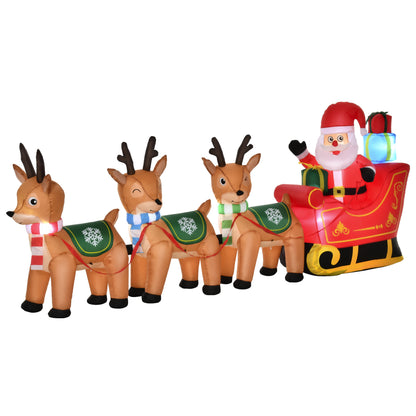 Christmas Inflatable Santa Claus Sleigh and Reindeer 240 cm
