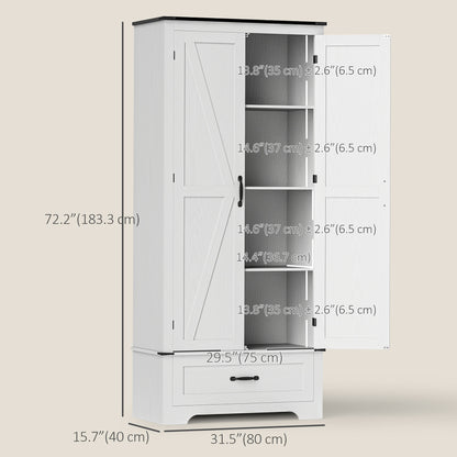 Farmhouse Pantry Cabinet with Drawer and Shelves