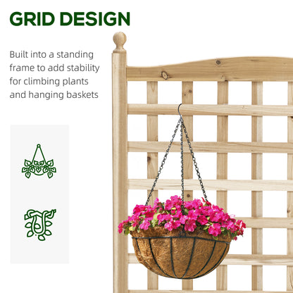 Jardinera elevada con celosía de madera natural