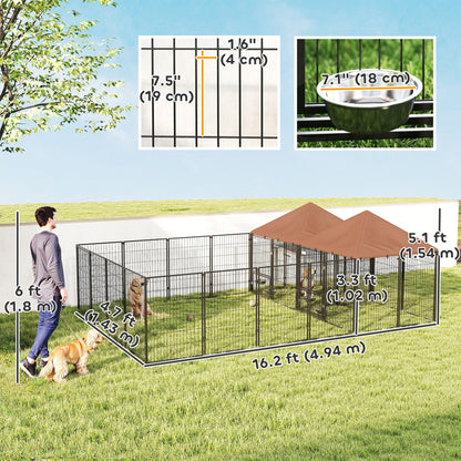 Gran caseta exterior para perros de dos piezas
