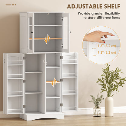 Kitchen Pantry Cabinet with Acrylic Doors