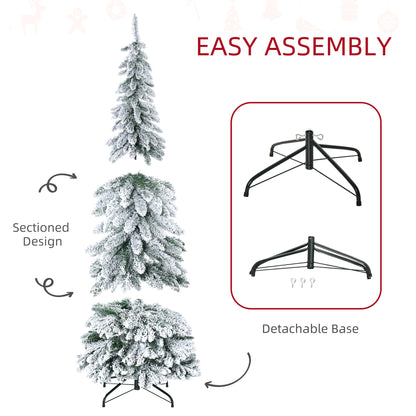 183 cm Artificial Slim Flocked Christmas Tree