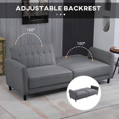 Convertible Button-Tufted Sofa Bed Adjustable Back