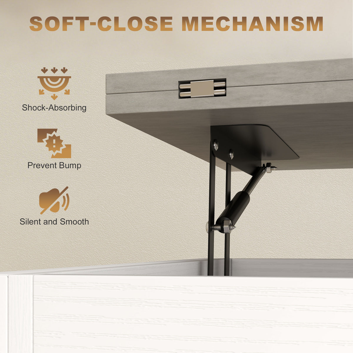 Modern lift top coffee table with storage drawers