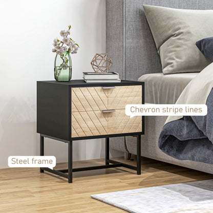 Modern bedside table with two drawers