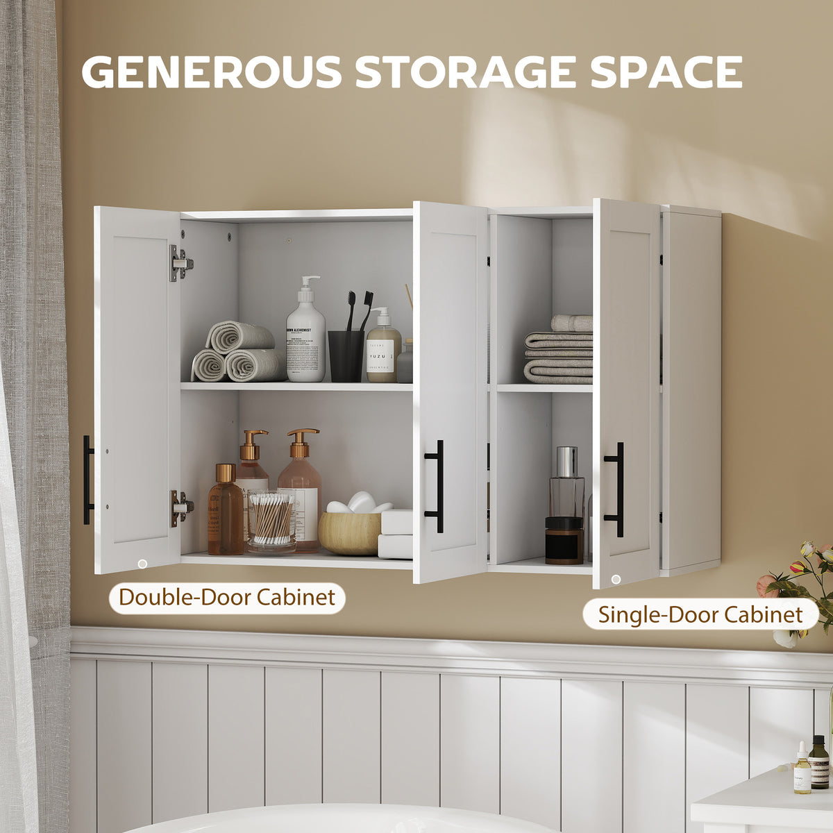 Wall-Mounted Bathroom Cabinet 3-Door White