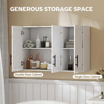 Wall-Mounted Bathroom Cabinet 3-Door White