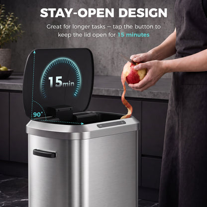 Automatic Touchless Trash Can 50 L Stainless Steel