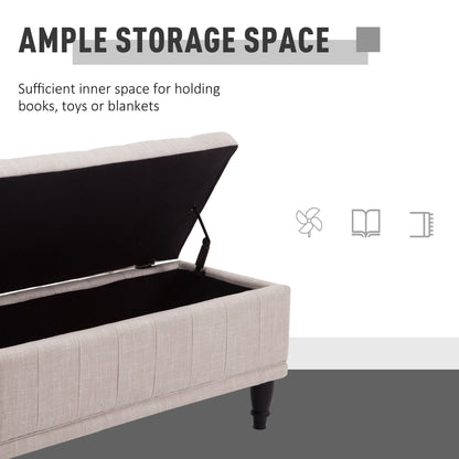 Tufted fabric storage bench