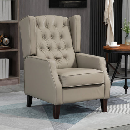 Sillón auxiliar de cuero sintético con relleno grueso — caqui