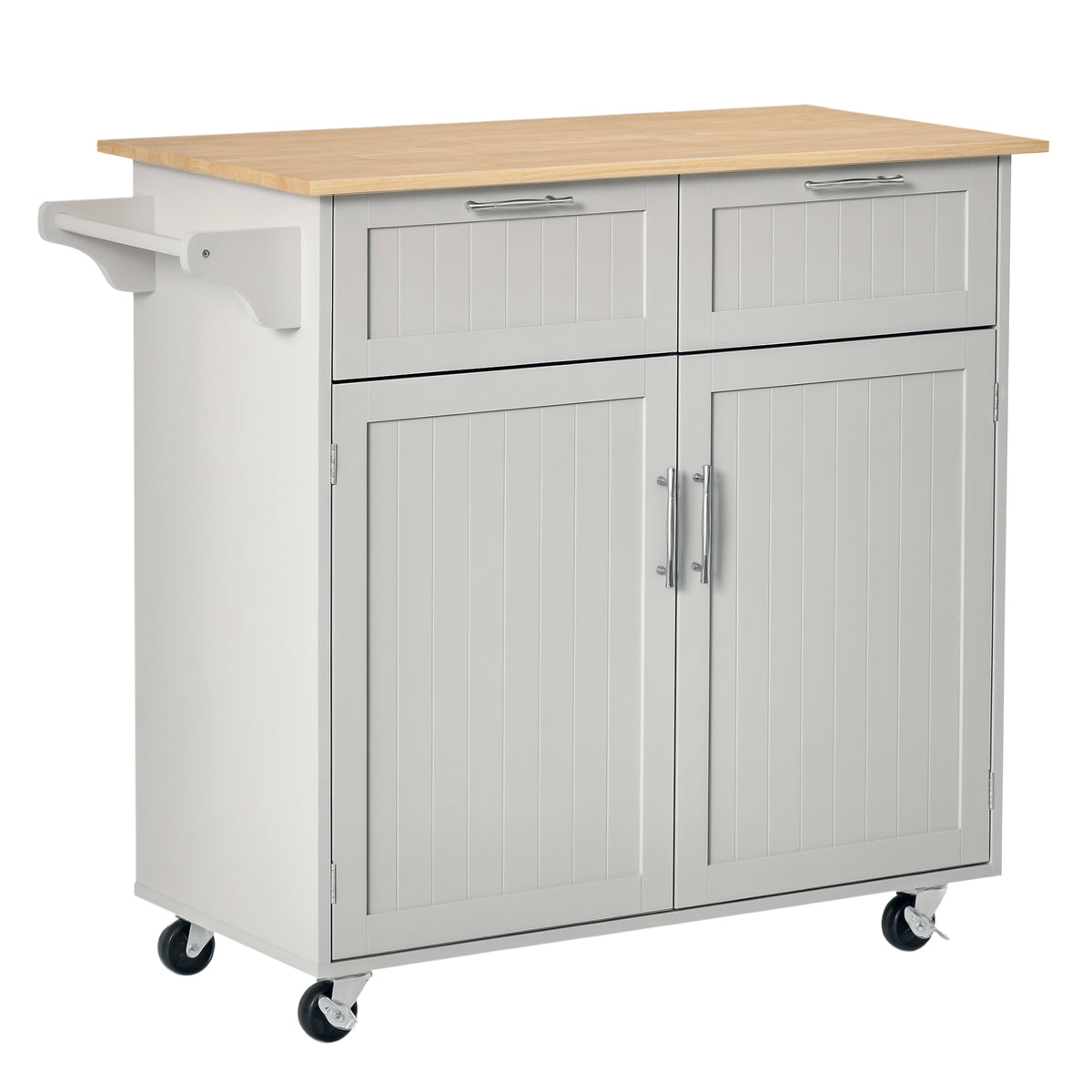 Isla de cocina con ruedas, almacenamiento y cajones