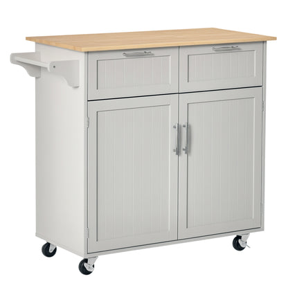 Isla de cocina con ruedas, almacenamiento y cajones