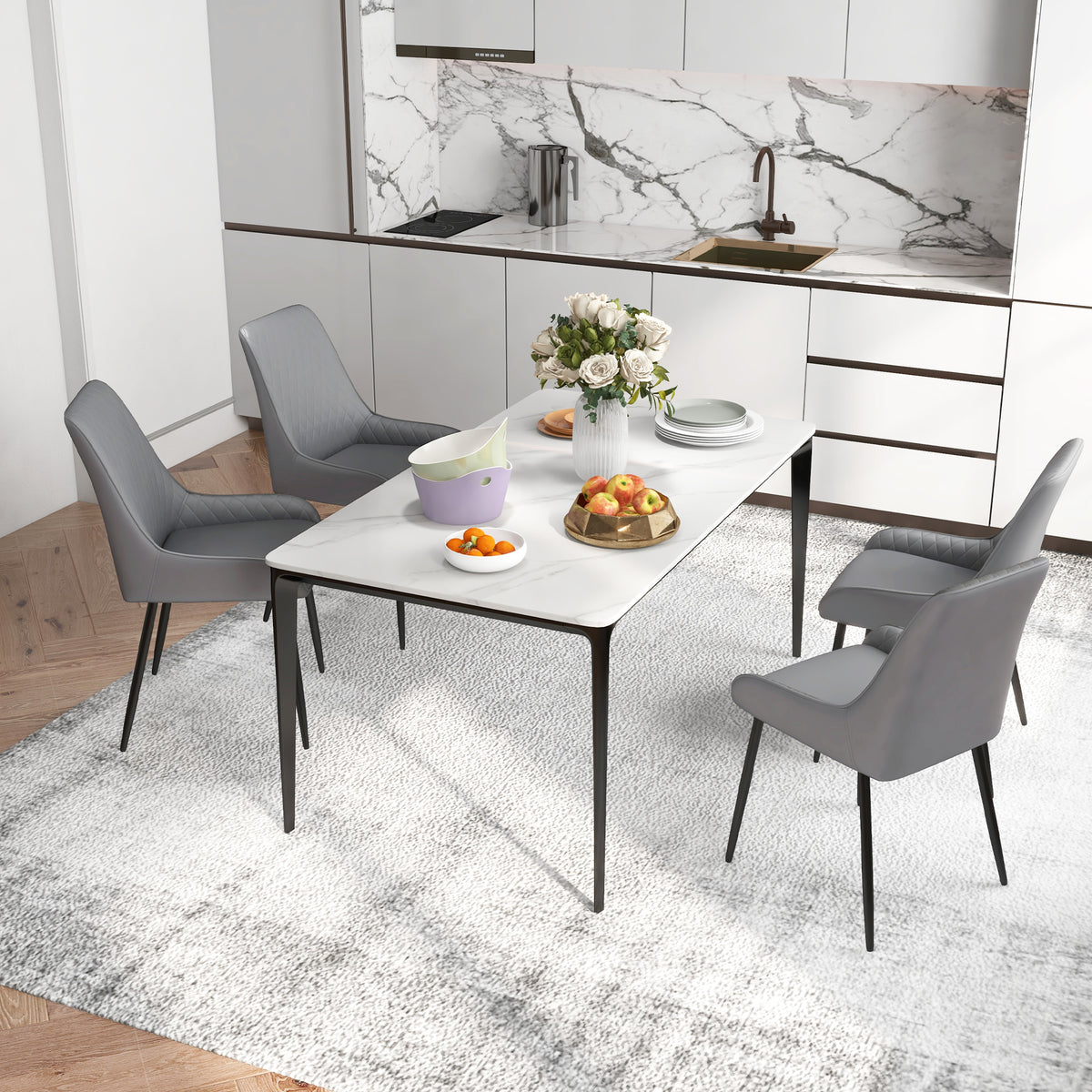 Juego de 4 sillas de comedor tapizadas