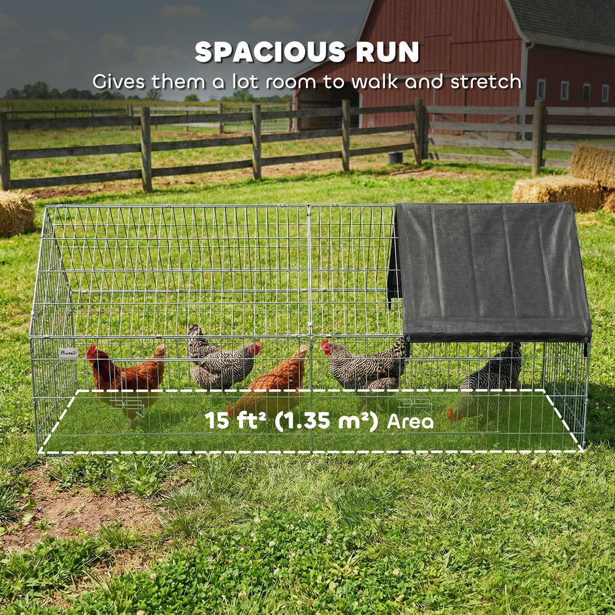 Metal Chicken Run with UV-Resistant Cover