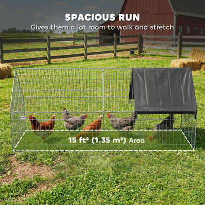 Metal Chicken Run with UV-Resistant Cover
