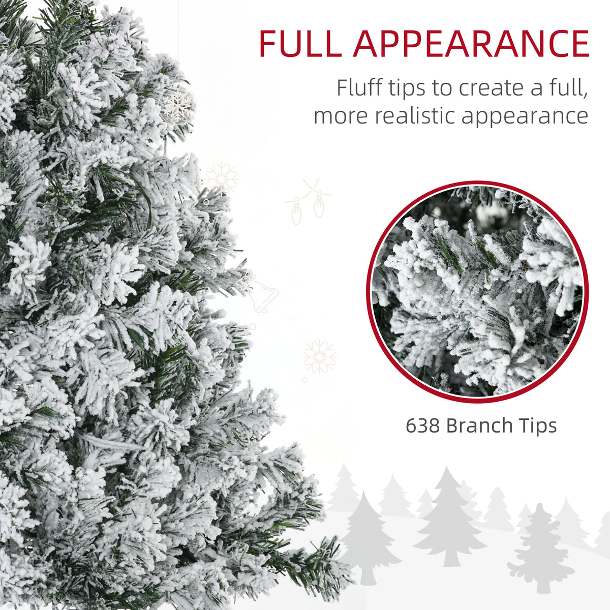 Árbol de Navidad artificial preiluminado de 6 pies LED blanco cálido
