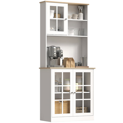 Kitchen Buffet with Hutch and Open Shelves