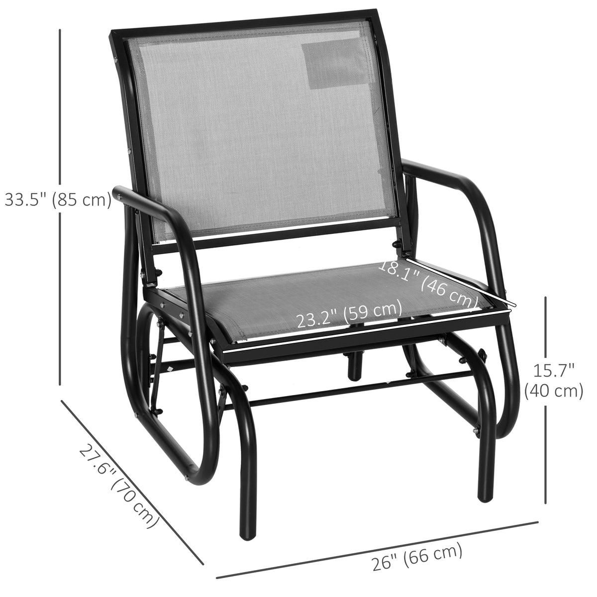 Outdoor Steel Patio Glider Chair