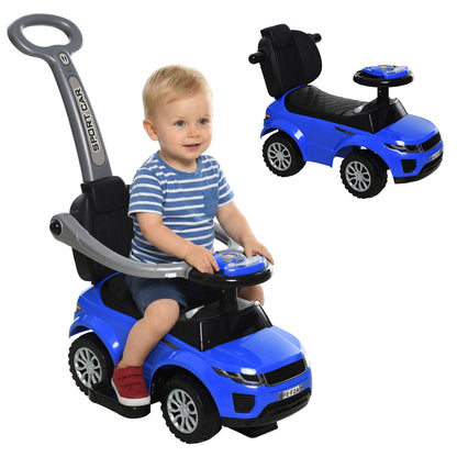 3-in-1 Toddler Push Ride-On Car