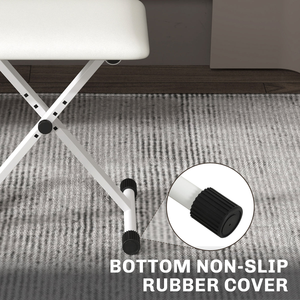 Adjustable Folding Piano Bench Padded Seat