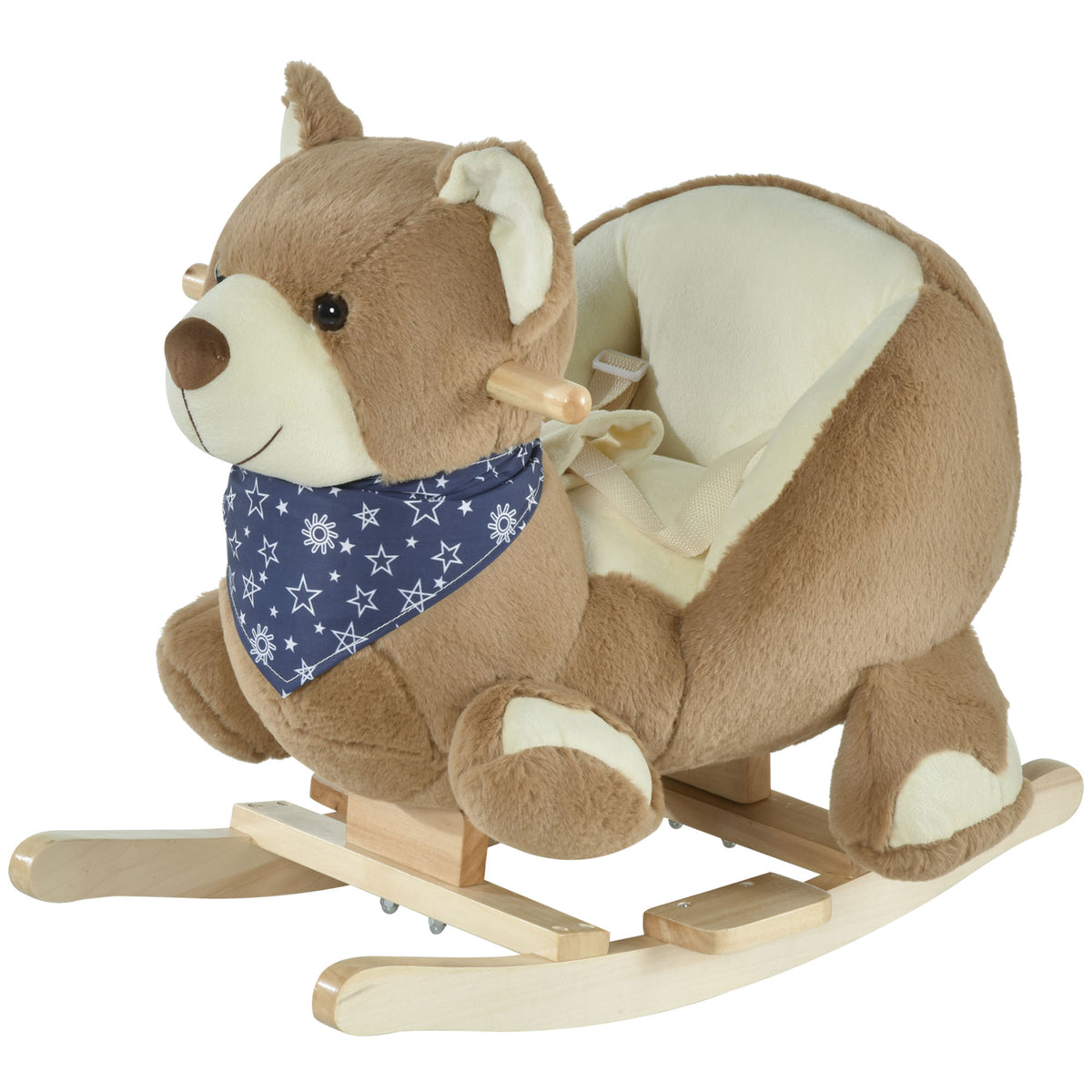 Baby plush bear rocking horse with sound