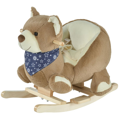 Baby plush bear rocking horse with sound