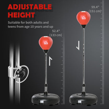 Freestanding reflex punching bag with stand