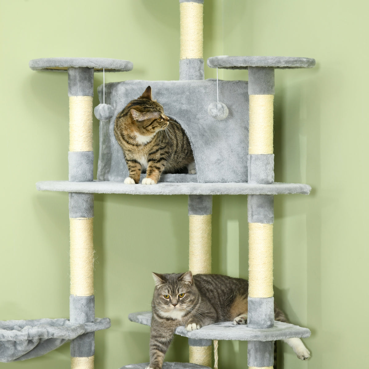 Multi-Level Cat Tree 79 Inch with Scratching Posts