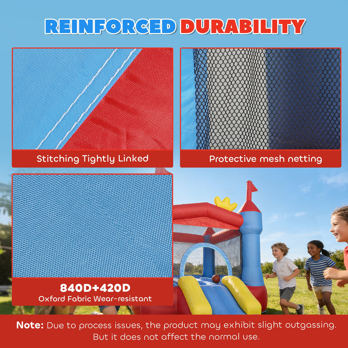Kids inflatable bouncy castle with slide and pool