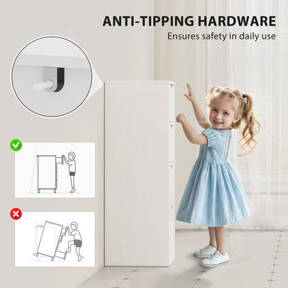 Narrow 4-drawer bathroom storage cabinet